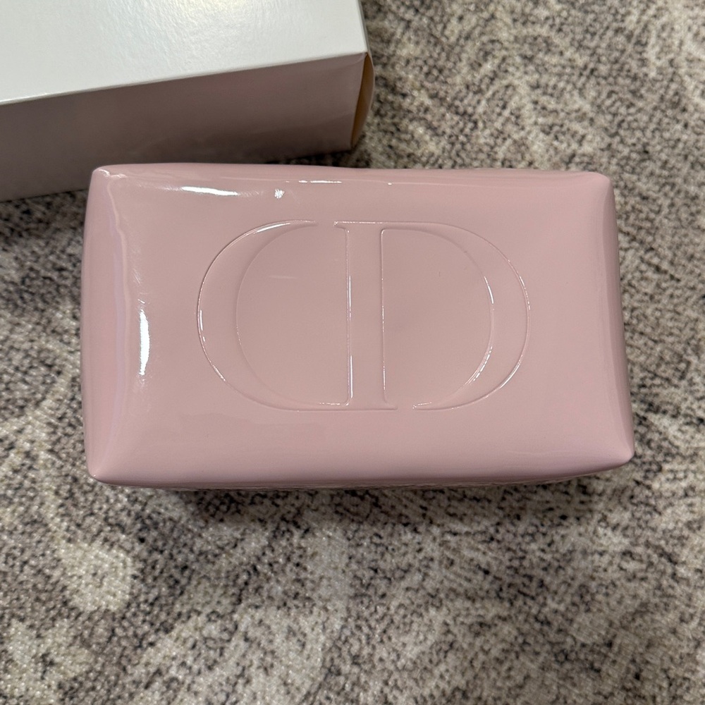 Dior Pink Shiny Zip Makeup Pouch - Picture 2 of 4